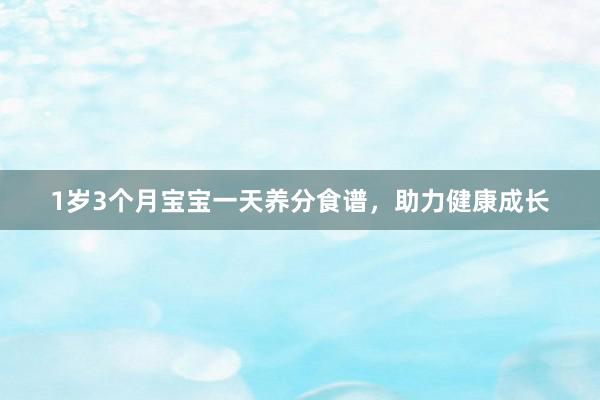 1岁3个月宝宝一天养分食谱，助力健康成长